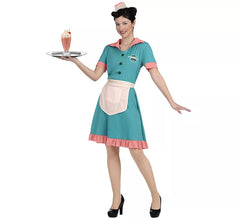 Disfraz de Camarera Azul Años 50 para mujer