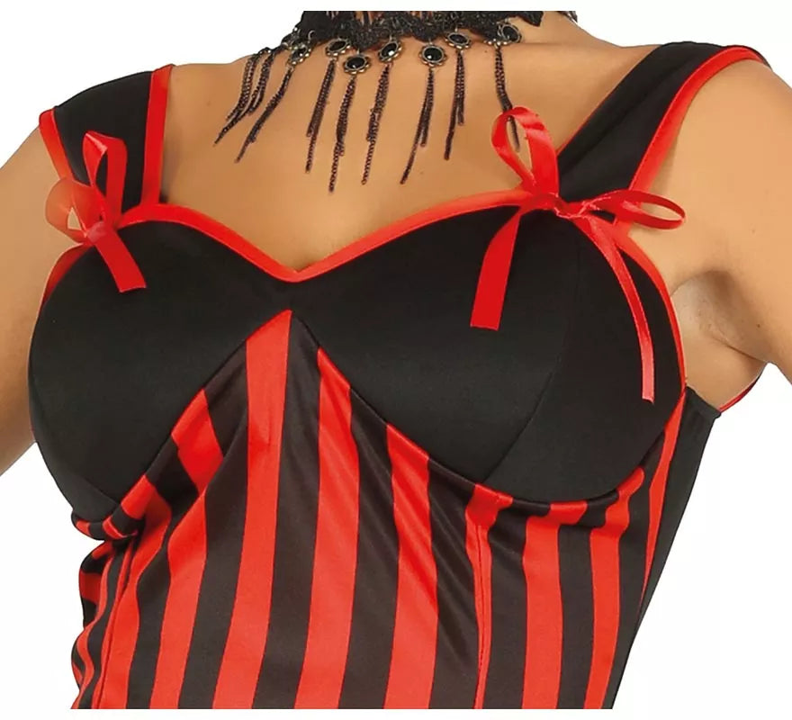 Translation missing: it.Disfraz de Can Can rojo y negro para mujer