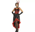 Disfraz de Can Can rojo y negro para mujer