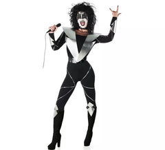 Costume da cantante rock con trucco per donna
