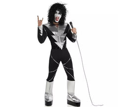 Costume da cantante rock da uomo con trucco
