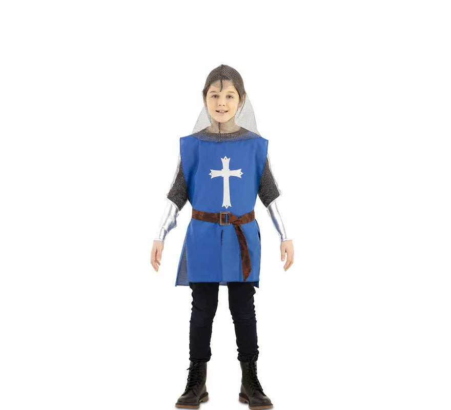 Translation missing: it.Disfraz de Capa Guerrero Medieval Azul para niños