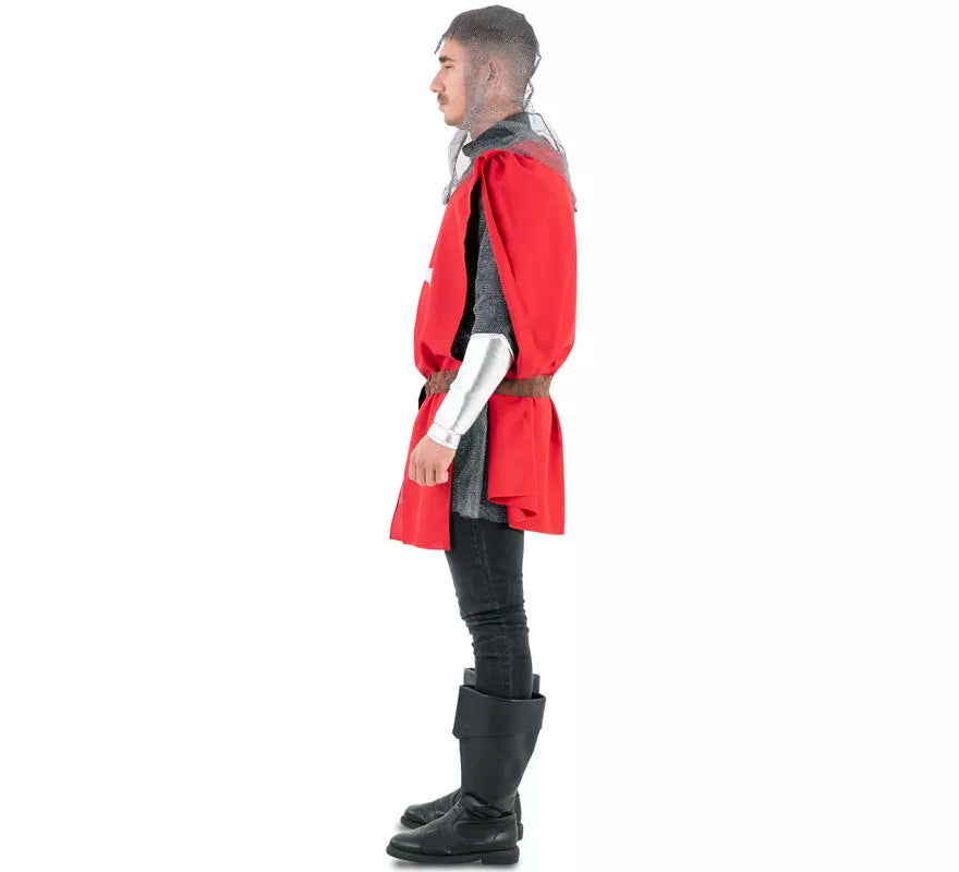 Translation missing: es.Disfraz de Capa Guerrero Medieval Roja para hombre