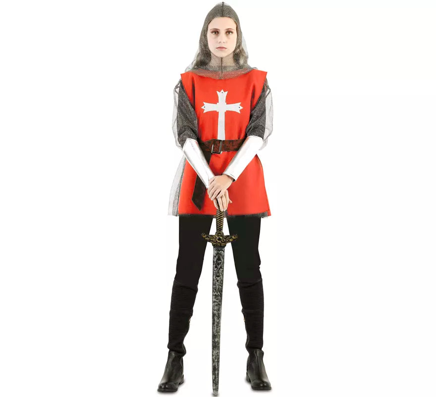 Disfraz de Capa Guerrero Medieval Roja para hombre