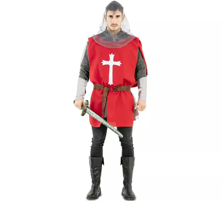Translation missing: es.Disfraz de Capa Guerrero Medieval Roja para hombre