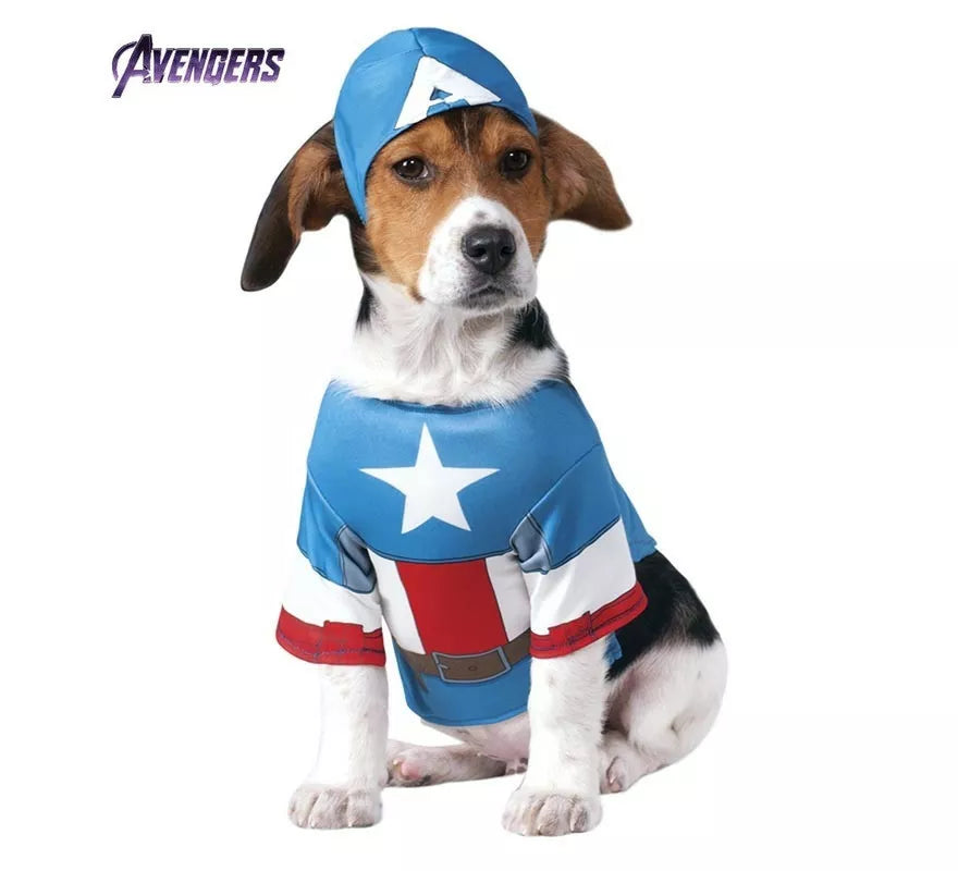 Translation missing: it.Disfraz de Capitán América con gorro para perro