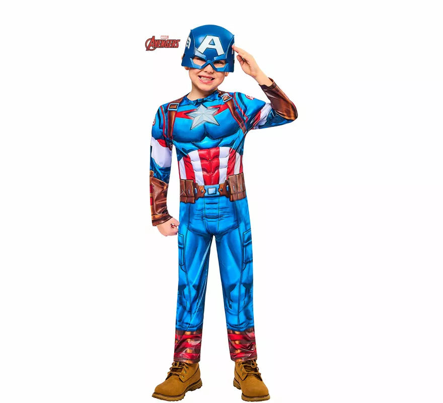 Translation missing: it.Disfraz de Capitán América de Mono Enterizo para niño