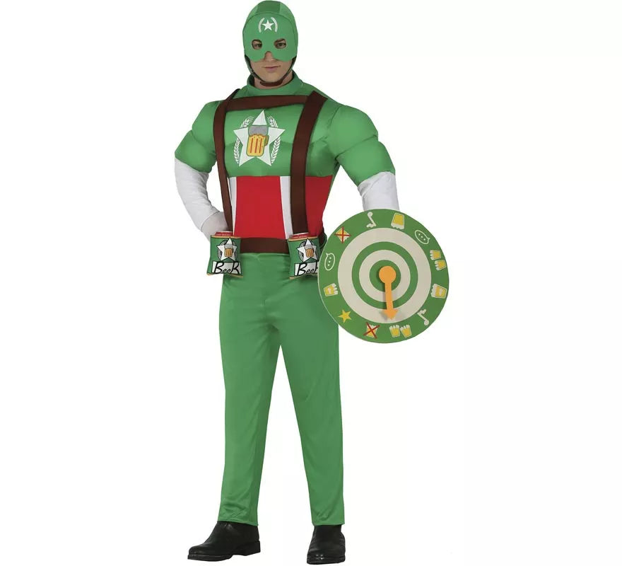 Translation missing: it.Disfraz de Capitán Cerveza Verde para hombre