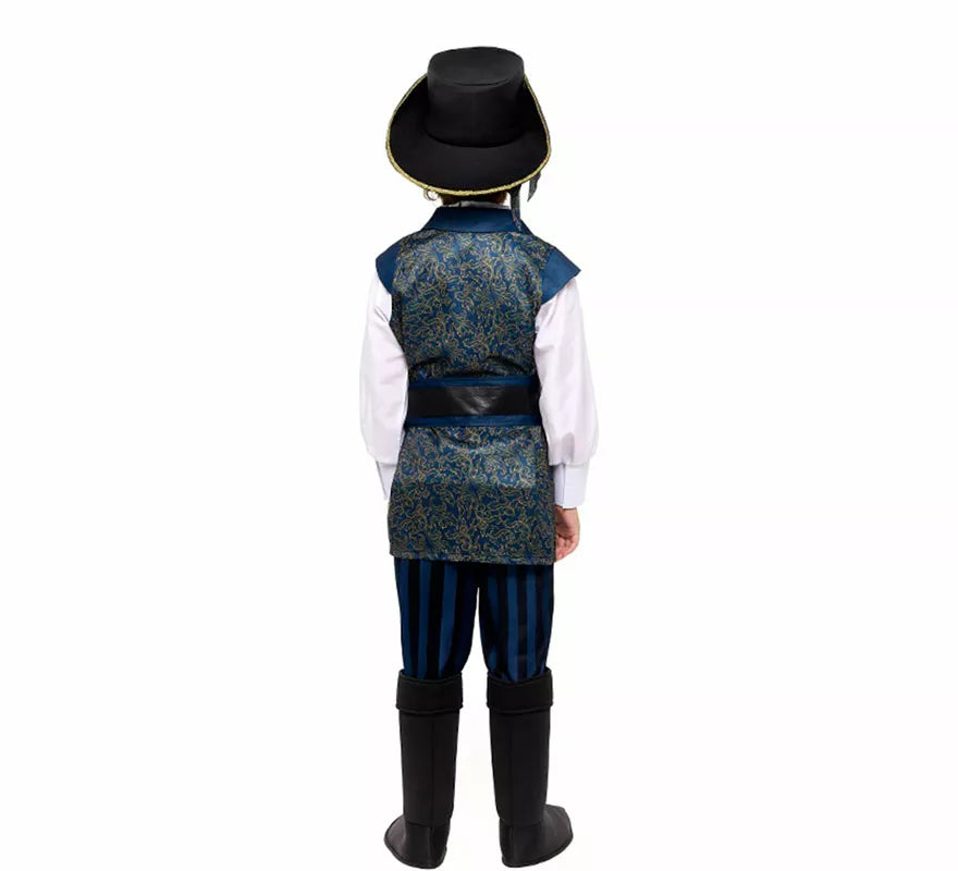 Translation missing: it.Disfraz de Capitán Pirata azul para niño