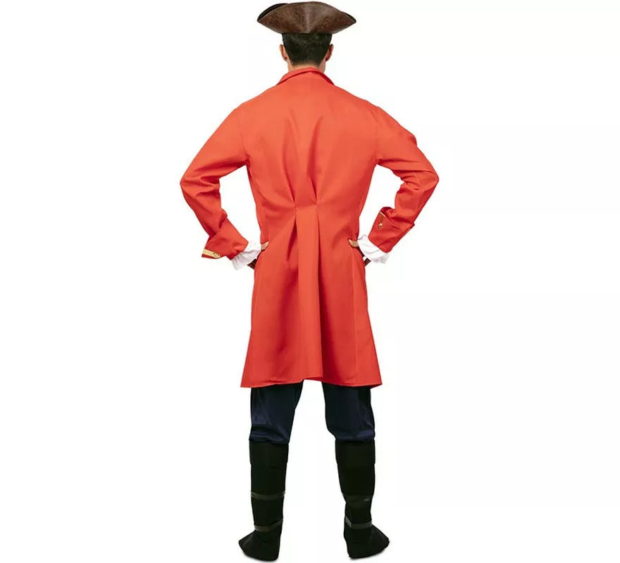 Translation missing: it.Disfraz de Capitán Pirata rojo con cinturón para hombre