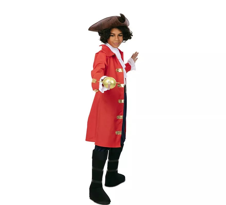 Translation missing: it.Disfraz de Capitán Pirata rojo con cinturón para niño