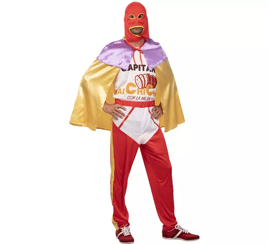 Translation missing: it.Disfraz de Capitán Salchicha con capa para hombre