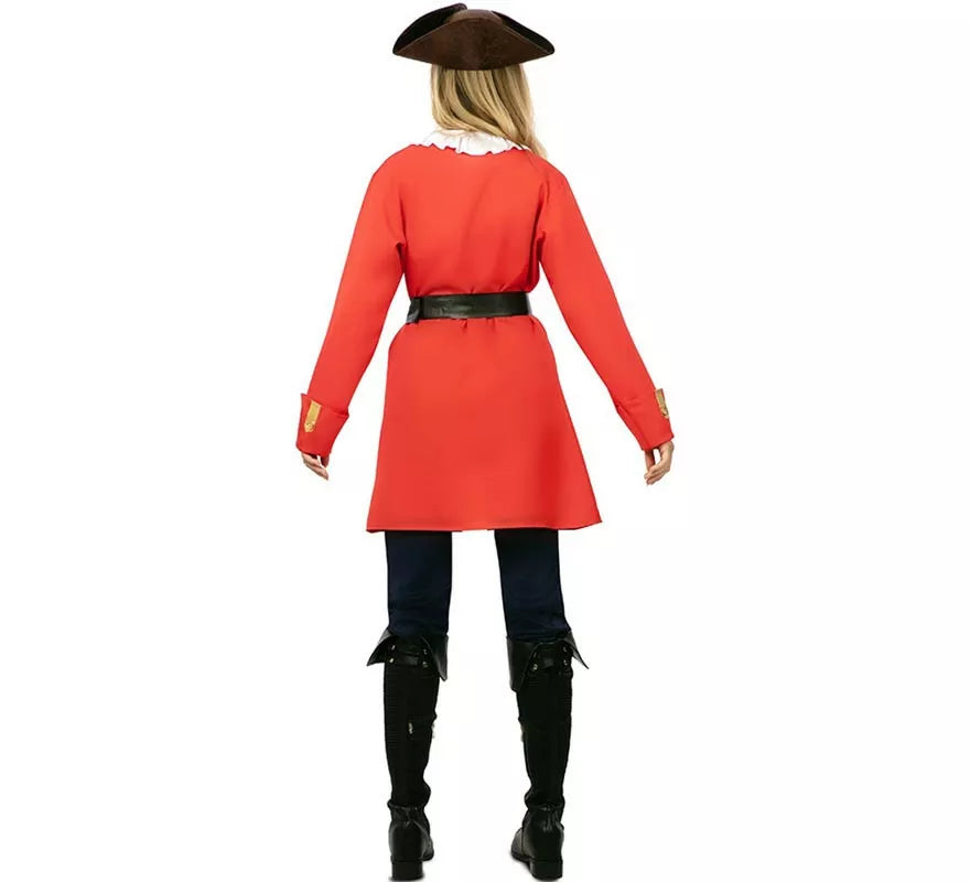Translation missing: es.Disfraz de Capitana Pirata roja con cinturón para mujer