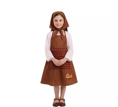 Costume da venditrice di castagne marrone per bambina