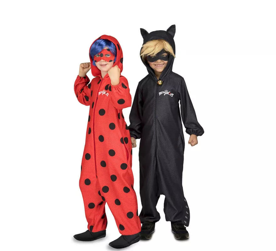 Translation missing: es.Disfraz de Cat Noir Pijama de Miraculous Ladybug con peluca para niño