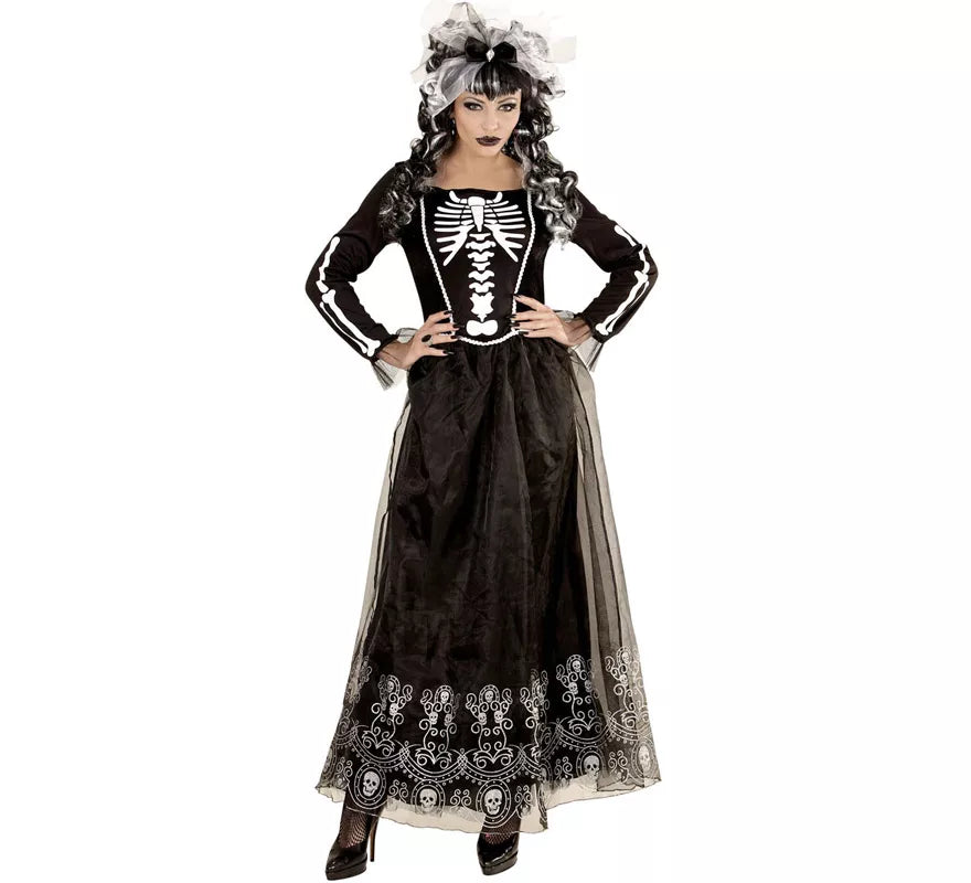 Translation missing: es.Disfraz de Catrina Blanco y Negro para mujer