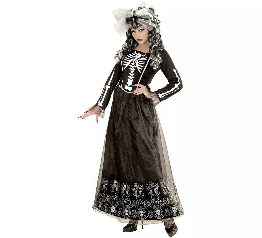Translation missing: it.Disfraz de Catrina Blanco y Negro para mujer