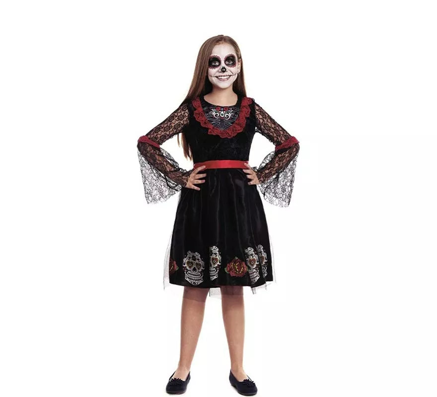 Translation missing: it.Disfraz de Catrina Calaveras para niña
