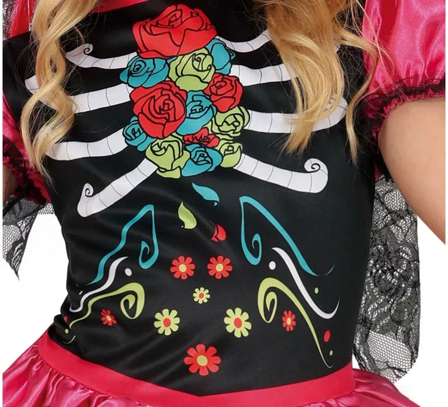 Translation missing: it.Disfraz de Catrina Colores para niña