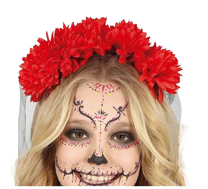 Translation missing: it.Disfraz de Catrina con falda larga estampada para niña
