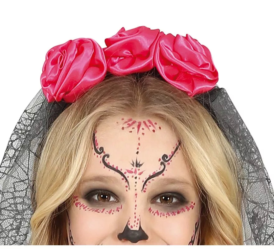 Translation missing: it.Disfraz de Catrina con Falda Rosas en Tul para niña