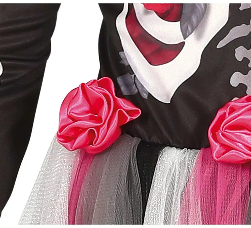Translation missing: it.Disfraz de Catrina con Falda Rosas en Tul para niña