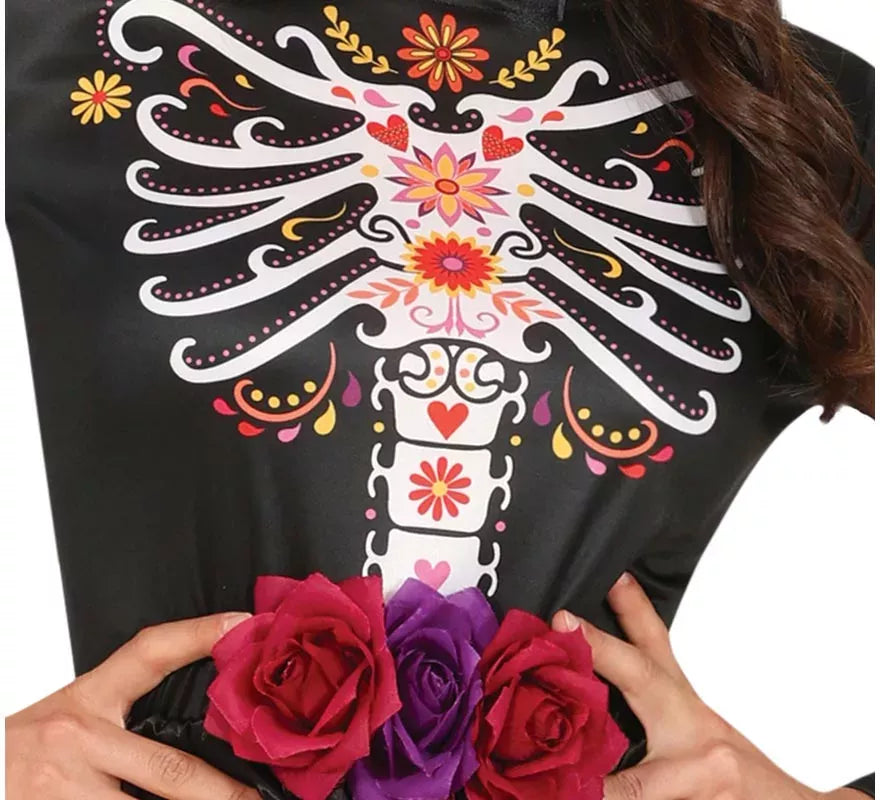 Translation missing: it.Disfraz de Catrina con vestido estampado para mujer