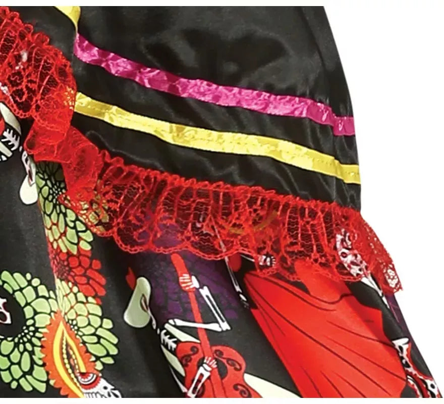 Translation missing: es.Disfraz de Catrina con vestido estampado para mujer