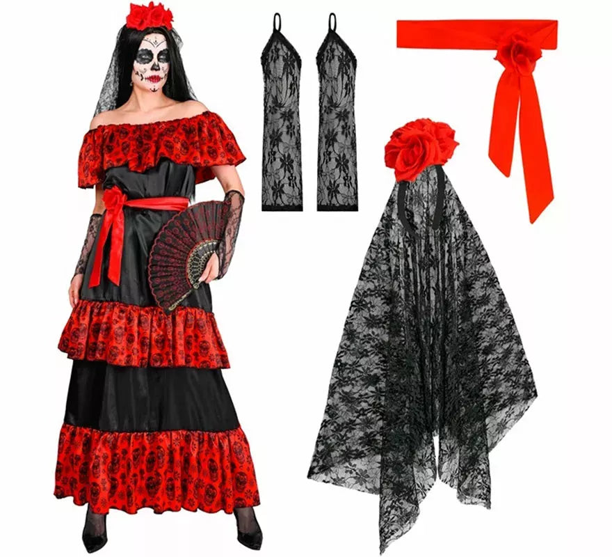 Translation missing: es.Disfraz de Catrina Día de Los Muertos para mujer