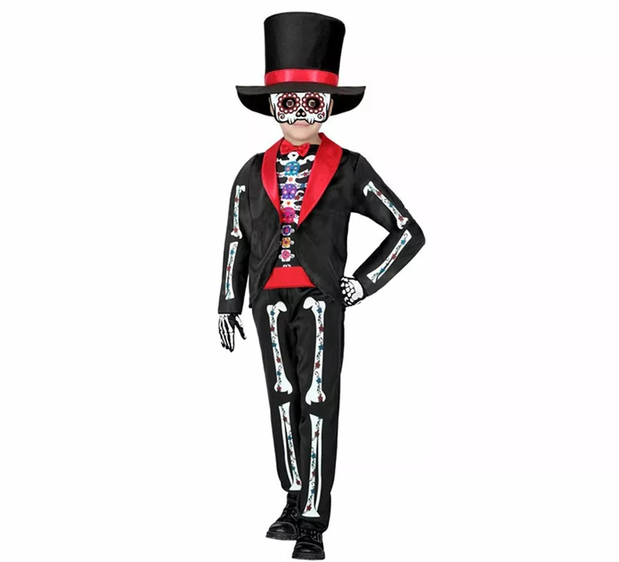 Translation missing: it.Disfraz de Catrina Día de los Muertos para niño
