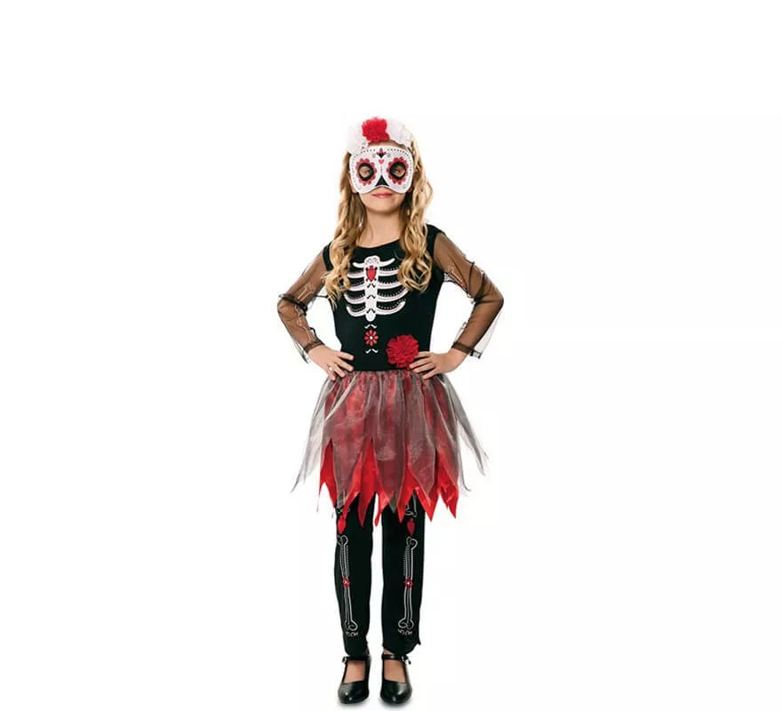 Translation missing: it.Disfraz de Catrina Esqueleto para niña