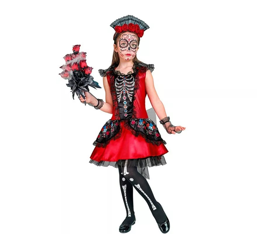 Translation missing: it.Disfraz de Catrina Esqueleto para niña