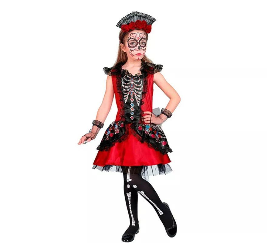 Translation missing: it.Disfraz de Catrina Esqueleto para niña