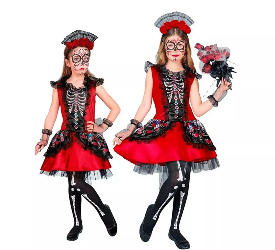 Translation missing: es.Disfraz de Catrina Esqueleto para niña