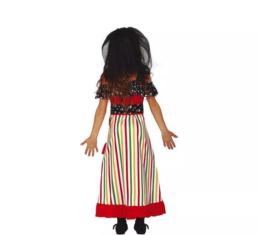 Translation missing: it.Disfraz de Catrina Roja del Día de Los Muertos para niña