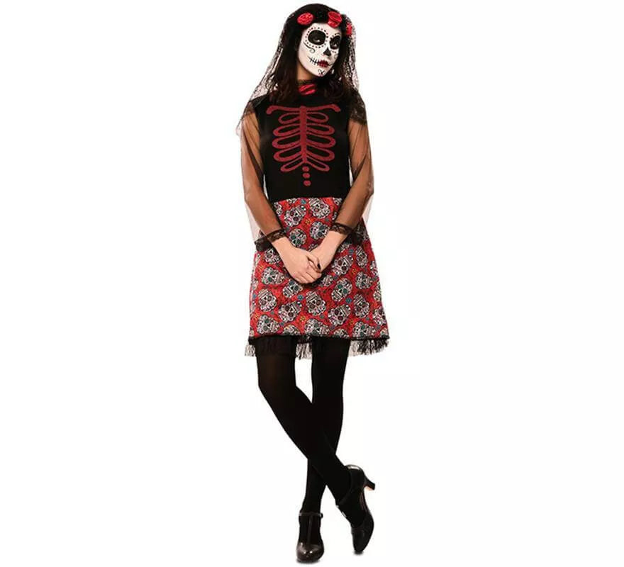 Translation missing: it.Disfraz de Catrina Roja para mujer