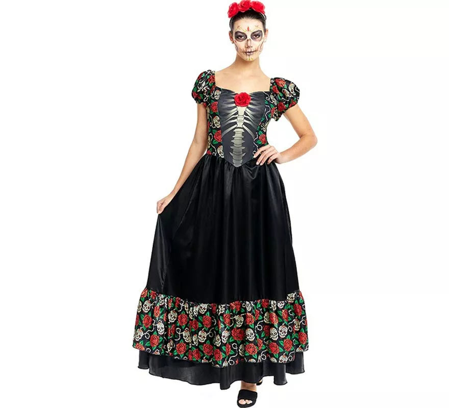 Translation missing: es.Disfraz de Catrina vestido largo negro para mujer