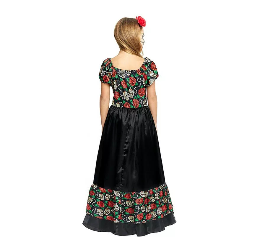 Translation missing: it.Disfraz de Catrina Vestido largo negro para niña