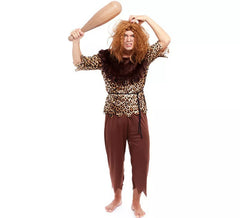Costume uomo delle caverne con stampa animalier