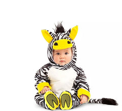 costume Zebra con cappuccio e bambino coda