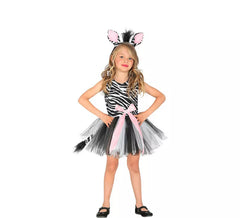 Costume da Zebra con tutù e fiocco per bambina