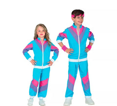 Costume tuta blu anni '80 per bambini e ragazzi