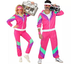 Costume da tuta fucsia anni '80 per adulto