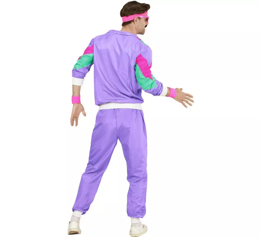 Translation missing: it.Disfraz de Chándal Años 80 morado para adulto