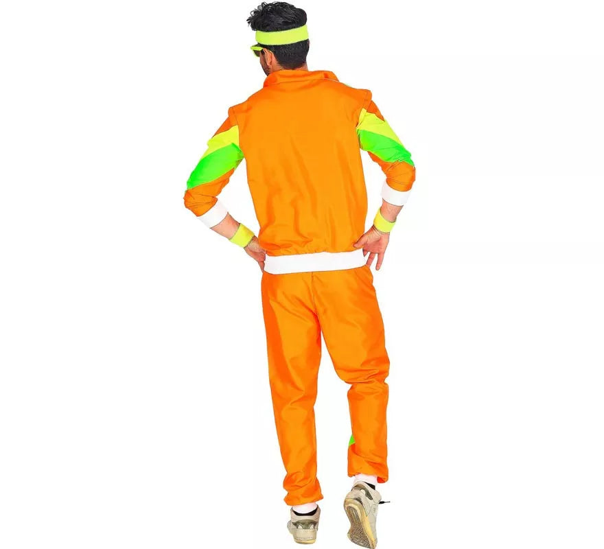 Translation missing: es.Disfraz de Chándal Años 80 naranja y verde para adulto