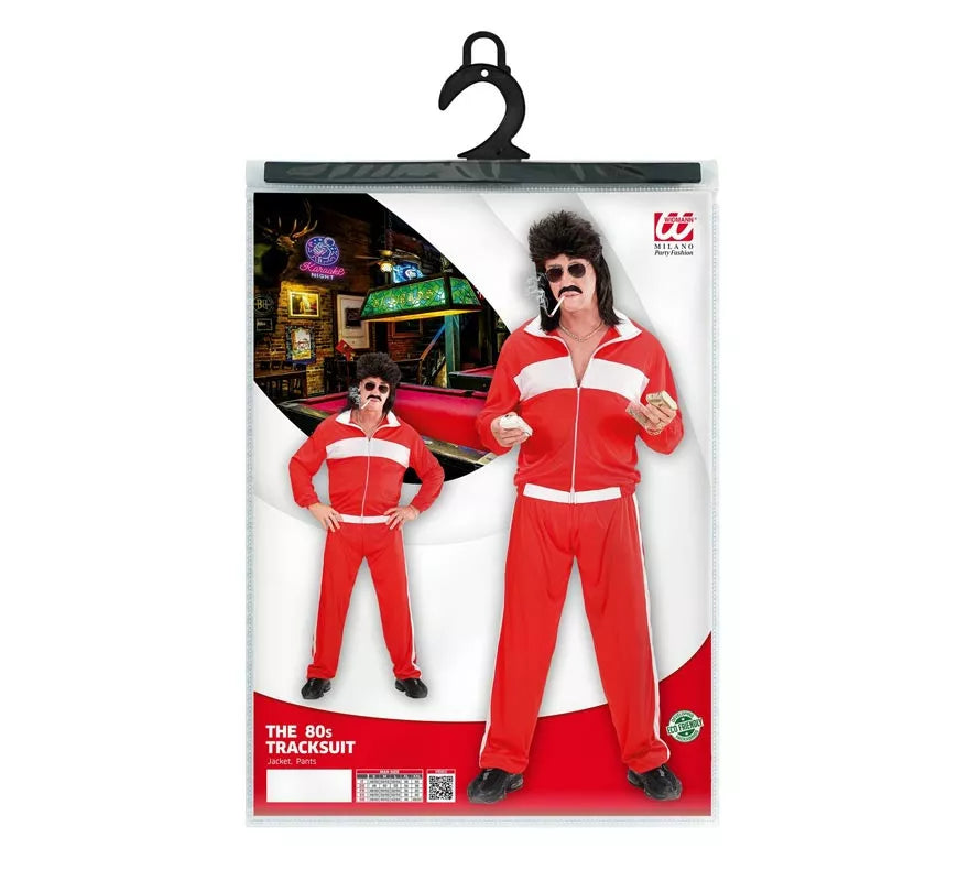 Translation missing: it.Disfraz de Chándal Años 80 rojo y blanco para hombre