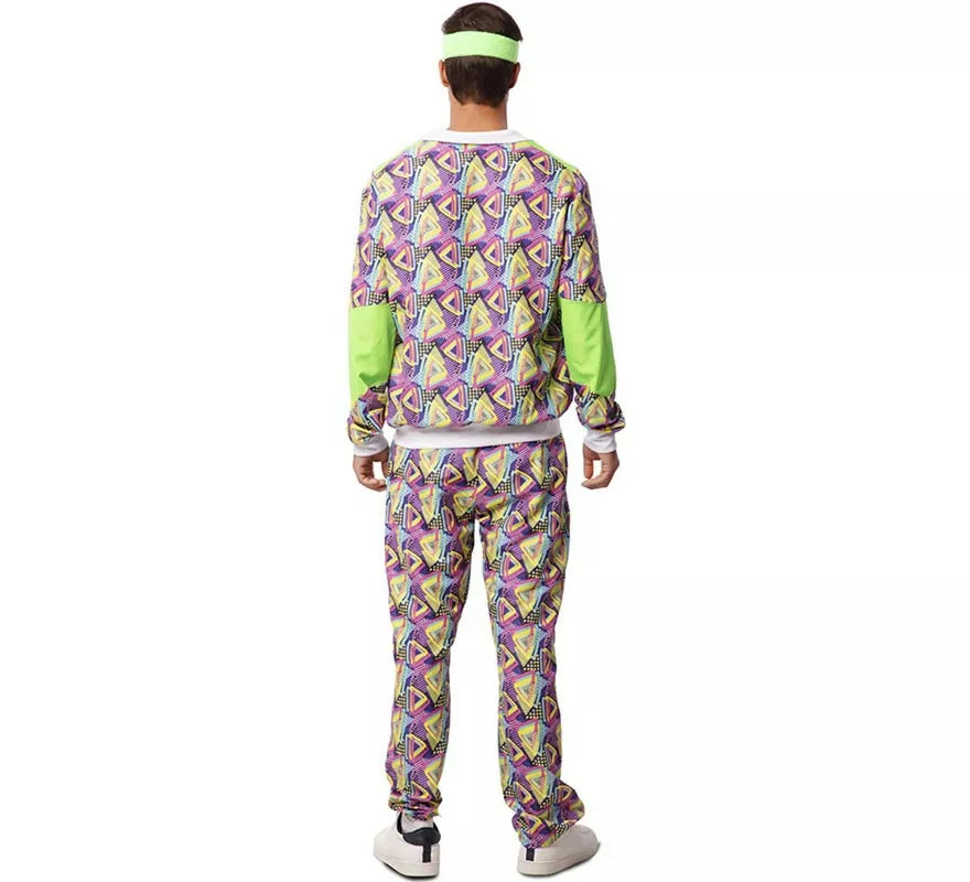 Translation missing: it.Disfraz de Chándal años 90 verde estampado para hombre