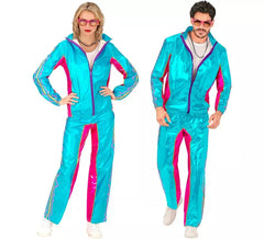 Costume da tuta elettronica blu metallizzato per adulto