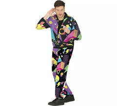 Costume da tuta nera anni '80 per uomo