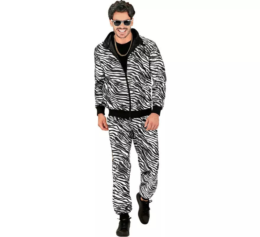 Translation missing: it.Disfraz de Chándal Party Fashion metálico plateado para adulto